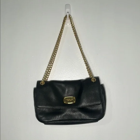 Michael Kors Black and Gold Adjustable Crossbody Bag with Elegant Design - Picture 2 of 11